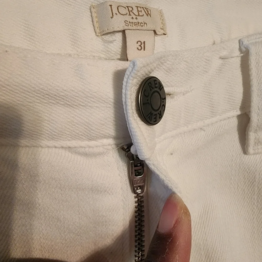 J.Crew White & Navy Striped Jeans Size 31 (spot) Inseam 27